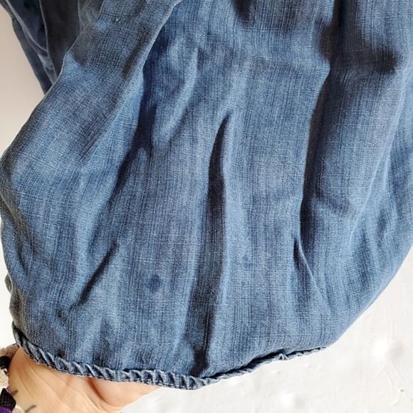 ANTHRO Cloth & Stone Chambray Bell Sleeve Top XS - Picture 7 of 8